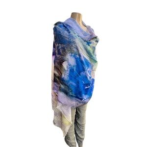 Colorful Abstract Floral Purple and Lavender Scarf by Coco + Carmen